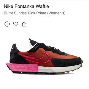 Nike (w 11 or m 9.5) Fontanka Waffle, Burnt Sunrise/Pink Prime-black